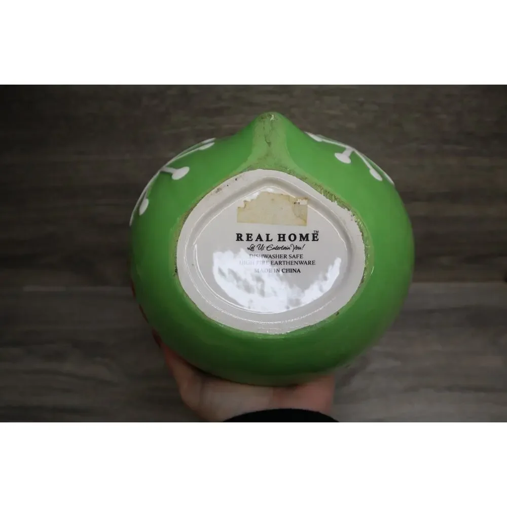 Real Home Vintage Style Christmas Tree Ornament Cookie Jar Earthenware Holiday